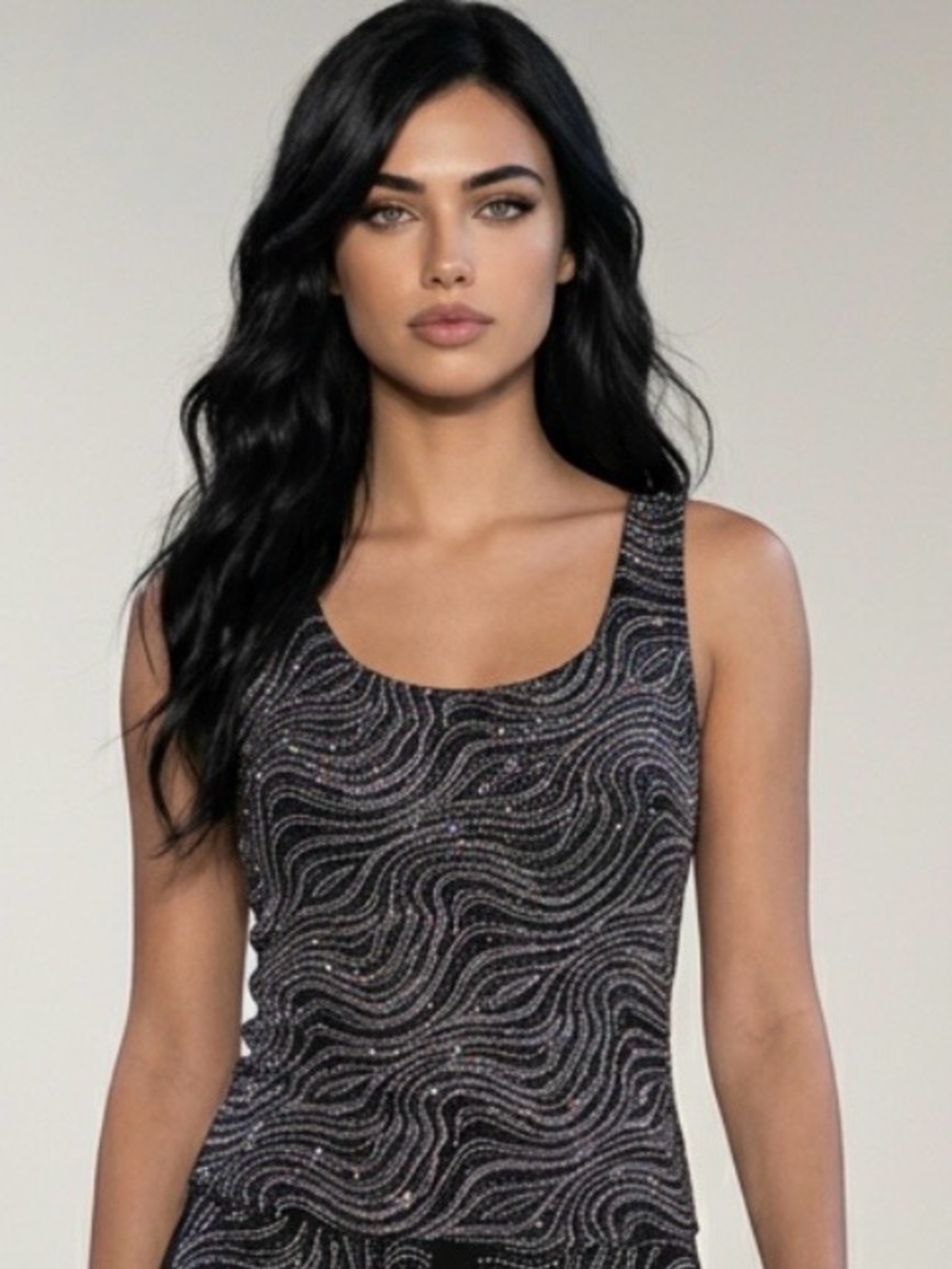 Free | Y2K Embellished Tank Top - Black